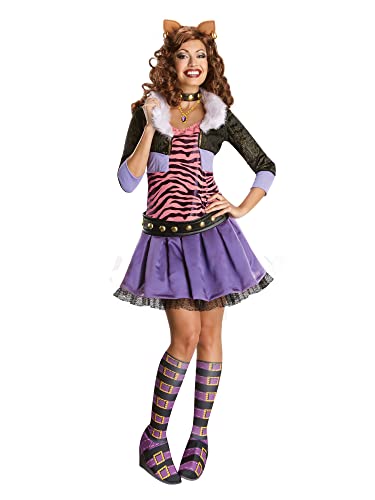 RUBKC Monster High 3 880702 - Clawdeen Wolf Deluxe Erwachsene Kleid, Violett, X-Small von Rubie's