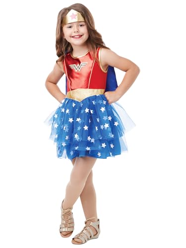 Rubie's Offizielles DC Wonder Woman Deluxe-Kostüm für Kinder, Superhelden-Verkleidung, Kindergröße S, 3-4 Jahre, Körpergröße 104 cm Halloween von Rubie's