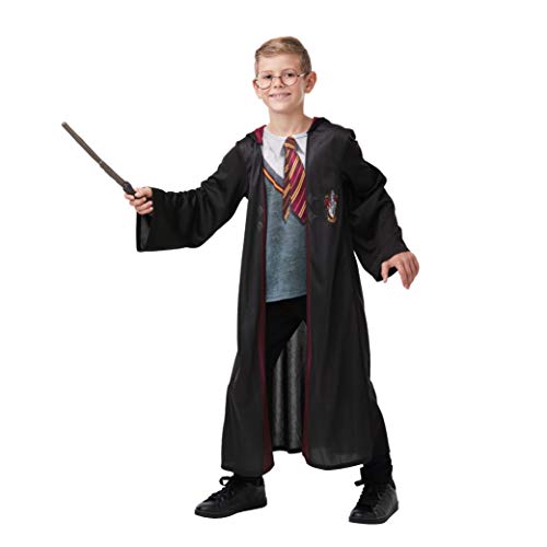 Rubie's Official Harry Potter Deluxe Gryffindor Robe, Kostüm, inklusive Zauberstab und Brille, Kindergröße Medium, Alter 5-6 Jahre Halloween von Rubie's