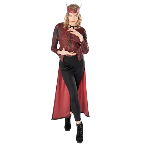 Rubies Offizielles Marvel Dr Strange in the Multiverse of Madness Scarlett Witch Deluxe Damenkostüm, Erwachsenenkostüm – Großes Halloween Halloween von Rubie's