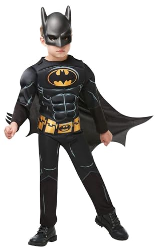 Rubie's 3300002 Black Core Batman Deluxe - Child Kostüm, Cartoon, schwarz, L von Rubie's