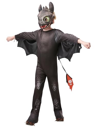 Rubie's 3641470 How To Train Your Dragon Drache Kostüm, Unisex-Kinder, schwarz, M Halloween von Rubie's