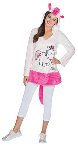 Rubie's 380439-L Theodor Tunika pink Größe L Damen Einhorn Hoodie Fasching, Multi-Colored von Rubie's