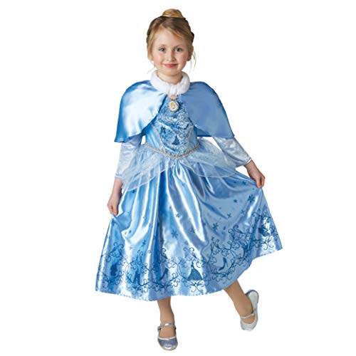 Rubie's 640080S Offizielles Disney-Prinzessinnenkostüm Cinderella-Winterkleid, Mädchen, Größe S 3-4 Jahre, Körpergröße 104 cm von Rubie's