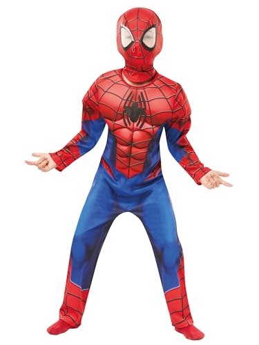 Rubie's 640841M Spider-Man Spiderman Kostüm, boys, blau-rot, M (110-116 cm) Halloween von Rubie's