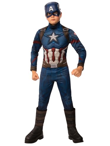 Rubie's Offizielles Luxuskostüm Captain America, Avengers Endgame, Kindergröße L, 8-10 Jahre, Körpergröße 147 cm Halloween von Rubie's