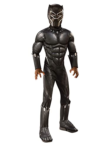 Rubie's Offizielles Luxuskostüm Black Panther, Avengers, Kindergröße L, 8-10 Jahre, Körpergröße 147 cm Halloween von Rubie's