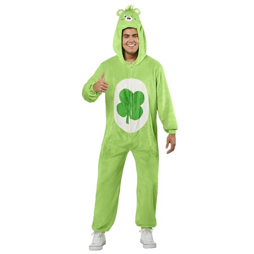 Rubie's 703067L-XL000 Carebears Good Luck Bear Comfy-Wear-Kostüm mit Kapuze, Jumpsuit Care, Erwachsenengröße, Herren, Damen, wie abgebildet, L-XL von Rubie's