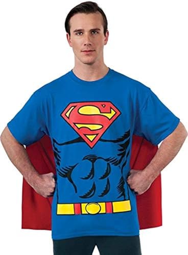 Rubie's 880470 Offizielles Superman-T-Shirt-Set, Kostüm für Erwachsene, Größe L Halloween von Rubie's