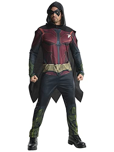 Rubie's 884821 DC Robin Arkham City Herren-Kostüm, Größe L, Brustumfang 107 - 117 cm, Taille 86 - 91,5 cm, Schrittlänge 84 cm Halloween von Rubie's