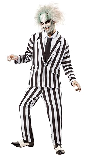 Rubie's Beetlejuice Deluxe Kostüm für Herren, Schwarz/Weiß, XL Halloween von Rubie's