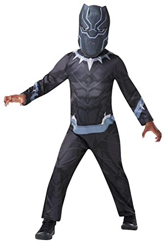 Rubie's 640908 9-10 Offizielles Kostüm Black Panther, Marvels Avengers, klassisch, für Kinder, Körpergröße 140 cm, 9-10 Jahre Halloween von Rubie's