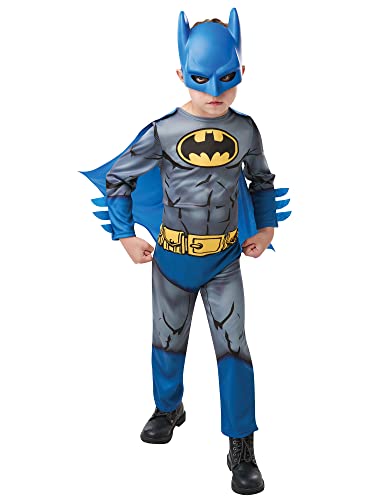 Rubie‘s Official klassisches Batman-Comic-Kinder-Kostüm, Superhelden-Kostüm, Kindergröße L, Alter 7-8 Jahre, 128 cm Halloween von Rubie's