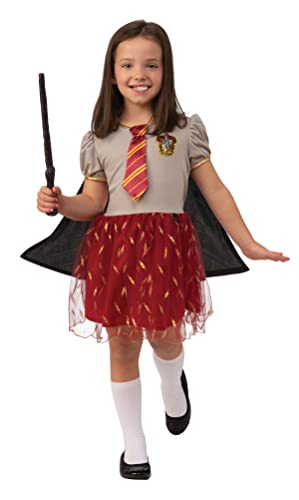 Rubies – Harry Potter offizielles Tutu-Kleid Gryffindor – Kostüm für Kinder Mädchen – Einheitsgröße – 6 – 9 Jahre – Kostüm Tutu-Kleid Kurzarm Krawatte – für Halloween, Karneval – Geschenkidee zu von Rubie's