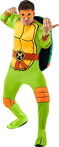 Rubie's Herren Teenage Mutant Ninja Turtles Deluxe Michelangelo Kostüm Overall, Muschel und Augenmaske, wie abgebildet, Größe L von Rubie's