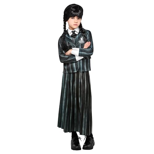 Rubie's Kostüm für Mädchen Wednesday Addams Nevermore Academy Uniform – Perücke nicht enthalten (11-13 Jahre - (142-154 cm)…) Halloween von Rubie's