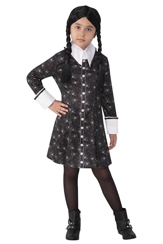 Rubie's Mädchen Family Wednesday Addams Kinderkostüm, Multi, M Halloween von Rubie's