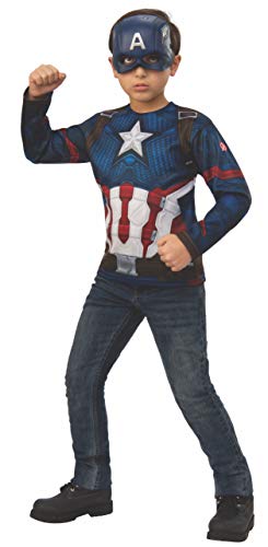 Rubie's Marvel Avengers: Endgame Captain America Kostüm für Kinder, Oberteil und Maske, Größe L von Rubie's