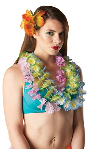 Rubie's Official 30709NS Hawaiianische Blumen-Leis, für Damen, Grün, Weiß, Gelb, Einheitsgröße Halloween von Rubie's