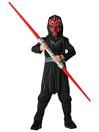 Rubie's Official 881216S Disney Star Wars Darth Maul-Kostüm für Kinder, Größe M, Alter 5 - 6 Jahre, Schwarz, Grau und Rot Halloween von Rubie's