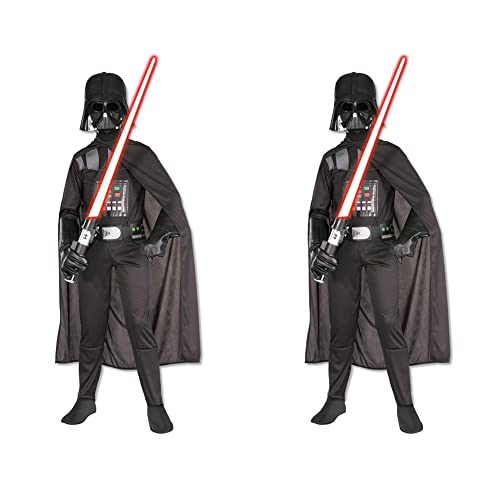 Rubie's Official Disney Star Wars klassisches Darth Vader-Kostüm, Größe 116 cm & Official Disney Star Wars klassisches Darth Vader-Kostüm, Kindergröße S, Alter 7-8 Jahre, Größe 128 cm von Rubie's