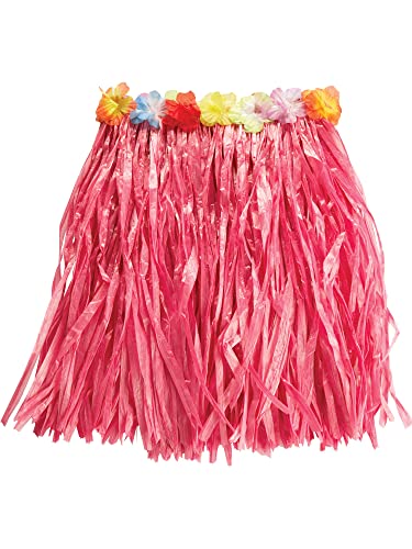 Rubie's Official Hawaii-Bastrock mit Blumen, für Erwachsene, 50 cm, Rosa, Einheitsgröße Halloween von Rubie's