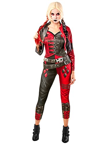 Rubie's Offizieller Harley Quinn Damenoverall Halloween Suicide Squad 2 Bösewicht-Kostüm für Damen Rot und schwarz von Rubie's