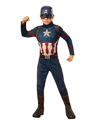 Rubie's Offizielles Kostüm Captain America, Avengers Endgame, klassisch, Kindergröße L, 8-10 Jahre, Körpergröße 147 cm Halloween von Rubie's