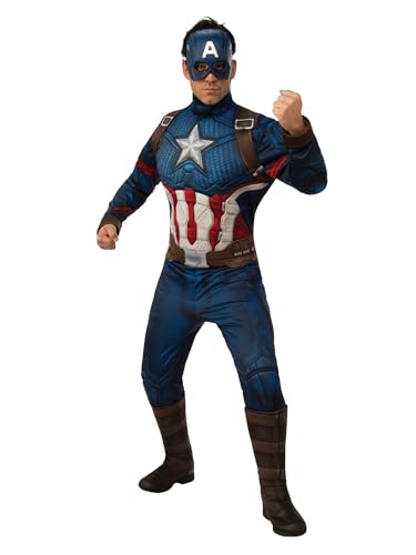 Rubie's Offizielles Luxuskostüm Captain America, Avengers Endgame, Kampfanzug, für Herren, Erwachsene, Größe XL Halloween von Rubie's