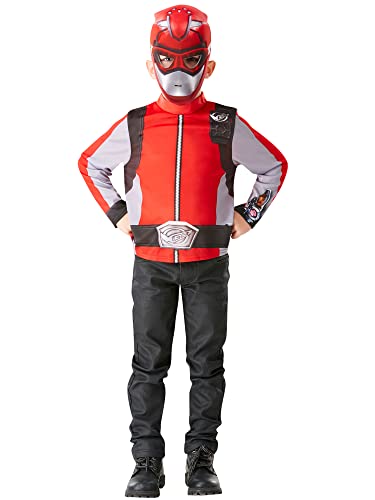 Rubies Offizielles Power Rangers Beast Morpher Red Ranger Kostüm Top & Maske – 7–8 Jahre von Rubie's