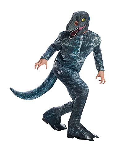 Rubie's Official Jurassic World: Gefallenes Königreich Velociraptor 'Blue' Dinosaurier-Kostüm für Erwachsene, Herren-Standardgröße, Brustumfang 107-112 cm, Taillenumfang 76-86 cm Halloween von Rubie's