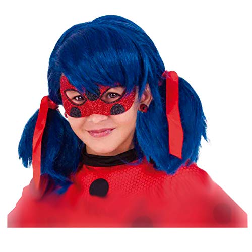 RUBIE'S Miraculous Offizielle Ladybug-Maske für Kinder, Motiv: Wolf, Glitzer, für Karneval, Halloween, Halloween, Anime LadyBug Miraculous von Rubie's