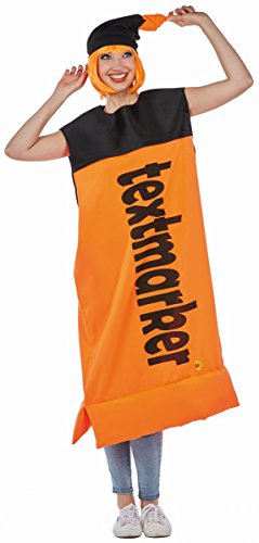 Rubie's Unisex Kostüm Textmarker in orange mit Mütze Karneval Gr.XL von Rubie's