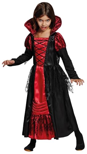 PartyXPeople Vampir Prinzessin | Kinder Kostüm | Halloween Verkleidung | schwarz-rot 12851-140 von PartyXPeople