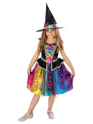 Rubie's offizielles Barbie Hexe Mädchen Kostüm, mehrfarbig, 5-6 Jahre Halloween von Rubie's