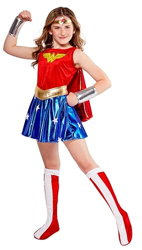 Rubie's offizielles Wonder-Woman-Deluxe-Kostüm, 132 cm, Kinder-Kostüm für Alter 5-7 Jahre - Grösse M Halloween von Rubie's