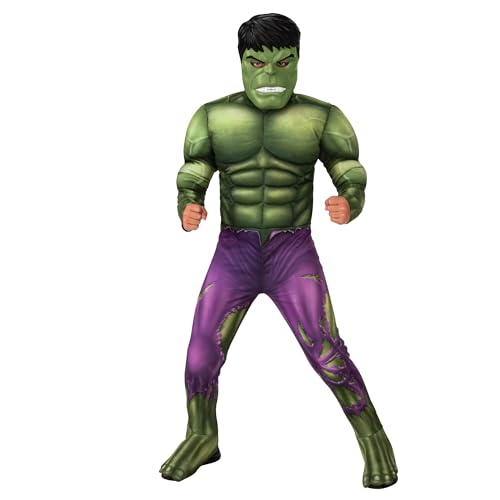 Rubies 301735M Hulk Deluxe Kinderkostüm, Jungen, mehrfarbig, 9-10 Jahre Halloween, Halloween von Rubie's