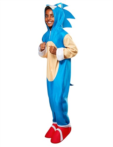 Rubies 641276M Sonic The Hedgehog Jumpsuit Kinder Kostüm Jungen Mädchen Mehrfarbig 6-8 Jahre Halloween Halloween von Rubie's