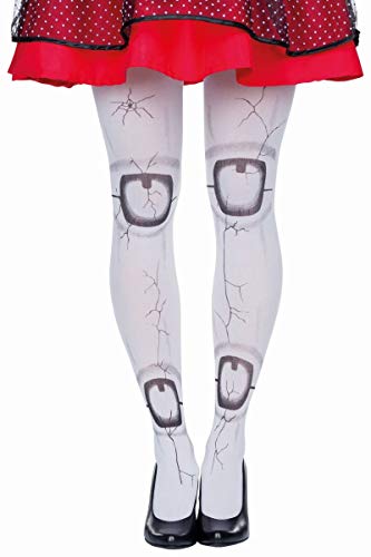 Rubies 68607 - Broken Doll Strumpfhose, Halloween Grusel Puppe Porzellanoptik von Rubie's