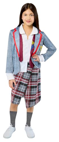 Rubies Astrid Klassische Uniform Kostüm für Mädchen, Hemd, Rock, Pullover und Krawatte, offizielle Lizenz Beetlejuice, Terror, Kinder, Tim Burton für Halloween, Karneval, Cosplay und Partys von Rubie's