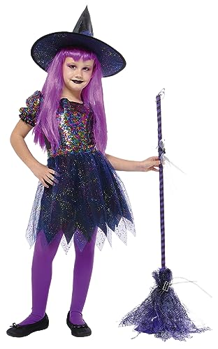 Rubies Brilli Brilli Hexenkostüm für Mädchen, Kleid, Hut und Strümpfe, offizielle Rubies für Halloween, Karneval, Geburtstage und Partys von Rubie's