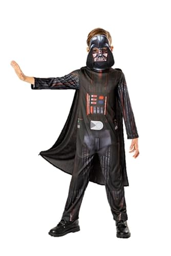 Rubies Darth Vader Kostüm für Kinder, Jumpsuit mit Umhang und Maske, offizielles Star Wars-Kostüm, nachhaltig, grüne Kollektion für Karneval, Weihnachten, Geburtstag, Party und Halloween. von Rubie's