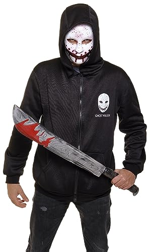 Rubies Ghost Killer Kostüm für Erwachsene, Set aus Sweatshirt und Maske, offizielles Halloween, Karneval, Partys und Geburtstage von Rubie's