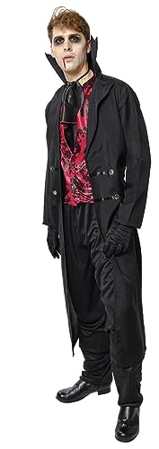 Rubies Conde Dracula Deluxe-Kostüm für Herren, Jacke mit Hemd, Weste, Hose und Handschuhen, offizielles Halloween, Karneval, Partys und Cosplay von Rubie's