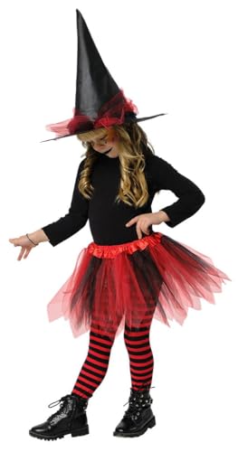 Rubies Hexenkostüm Tutu Rot für Mädchen, Tutu Rock und Mütze, offizielle Halloween, Karneval, Party und Geburtstag von Rubies