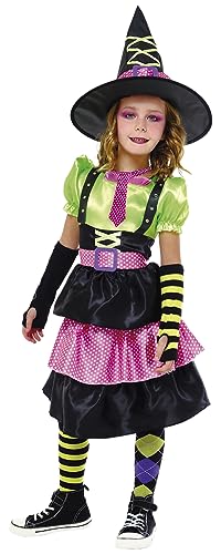 Rubies Hexenkostüm für Mädchen, Kleid mit Gürtel und Trägern und Hut, offizielle Rubies für Halloween, Karneval, Geburtstag und Partys von Rubie's