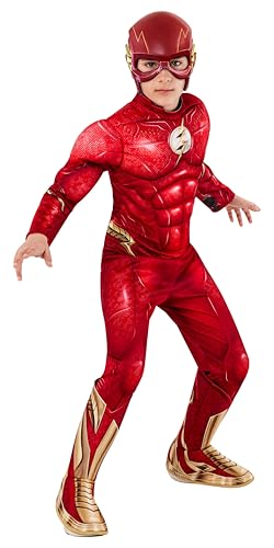 Rubies Jungen DC The Flash Movie Deluxe Kostüm Overall und Maske, wie abgebildet, groß für Mottopartys und Halloween von Rubie's