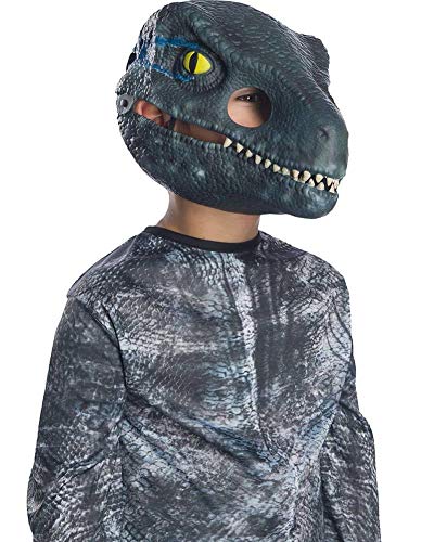 Rubies Jurassic World Velociraptor Blue w/ Movable Jaw Child's Vinyl Costume Mask von Rubie's