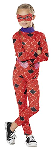 Rubies Marienkäfer-Kostüm für Mädchen, Green Collection, nachhaltiges Kostüm, bedruckter Jumpsuit und Maske, offizieller Miraculous Ladybug für Karneval, Halloween, Weihnachten und Geburtstag von Rubie's