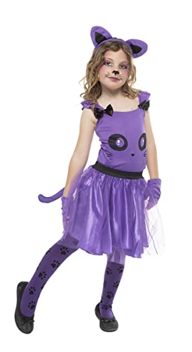 Rubies Rubies Lila Kätzchen Kostüm für Mädchen, Top, Stirnband, Handschuhe, Tutu mit Schwanz und Strümpfen, Original, ideal für Halloween, Weihnachten, Karneval und Geburtstag. von Rubies